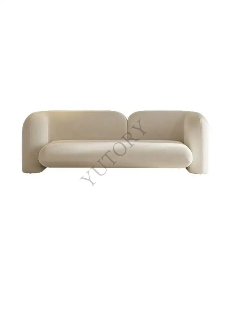 Italian minimalist double three-person small apartment living room sofa lambswool fabric leisure sofa
