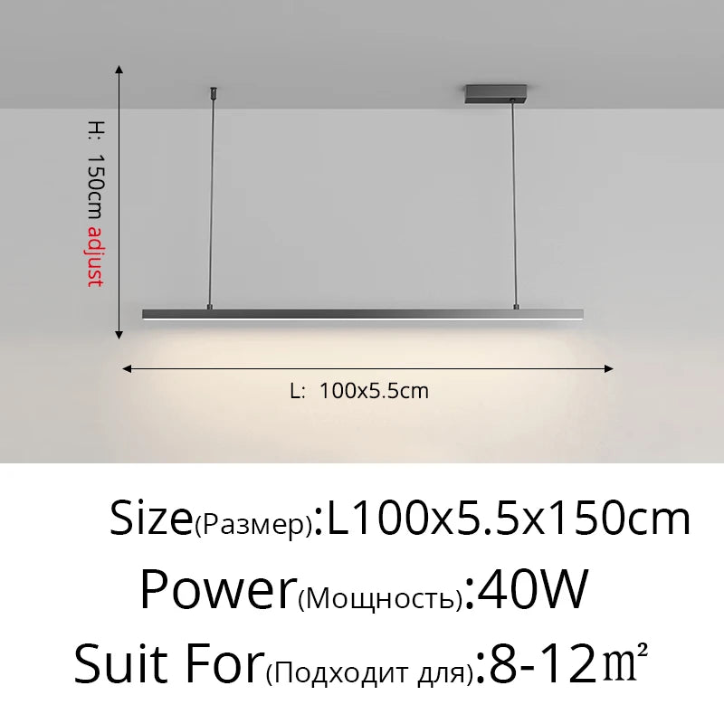 Modern Led Minimalist Long Pendant Lights For Home Villa Living Bedroom Dining Room Study Indoor Lighting Decoration Lamps