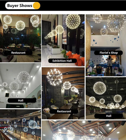 Chandelier Shop Commercial Spark Ball Full Sky Star Milk Tea Shop Restaurant Exclusive Network Bar Creative Art Decoration Light