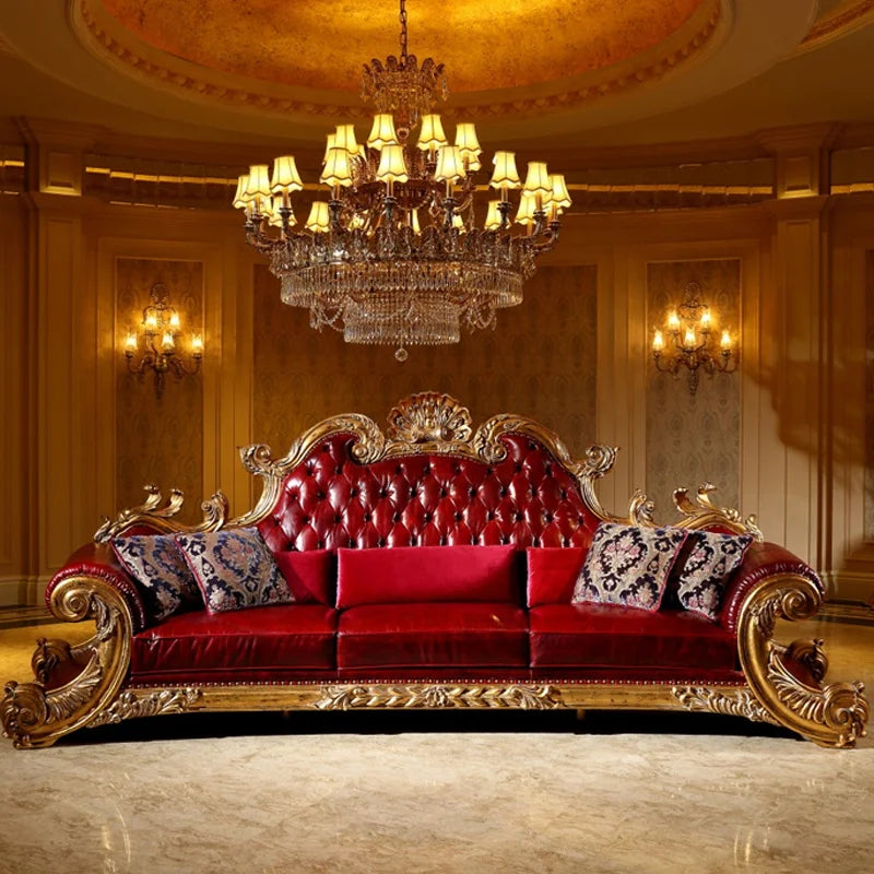 Luxury Living Room Furniture Gold White Fabric Living Room Villa Colorful 3 Seats Dubai Luxury Sofa Set