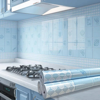 Kitchen Stove Oil-proof Sticker Waterproof High Temperature Resistant Wallpapers Kitchen Decoration Self Adhesive Contact Paper