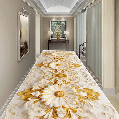 Luxury Long Corridor Carpet Non-slip Stairway Rug European Style Stairs Hallway Carpet Washable Runner Customizable Aisle Rug