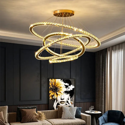 2024 Modern Crystal Ceiling Hanging Chandeliers for Living Dining Table Room Bedroom Lamps Home Decorations Pendant Light Lustre