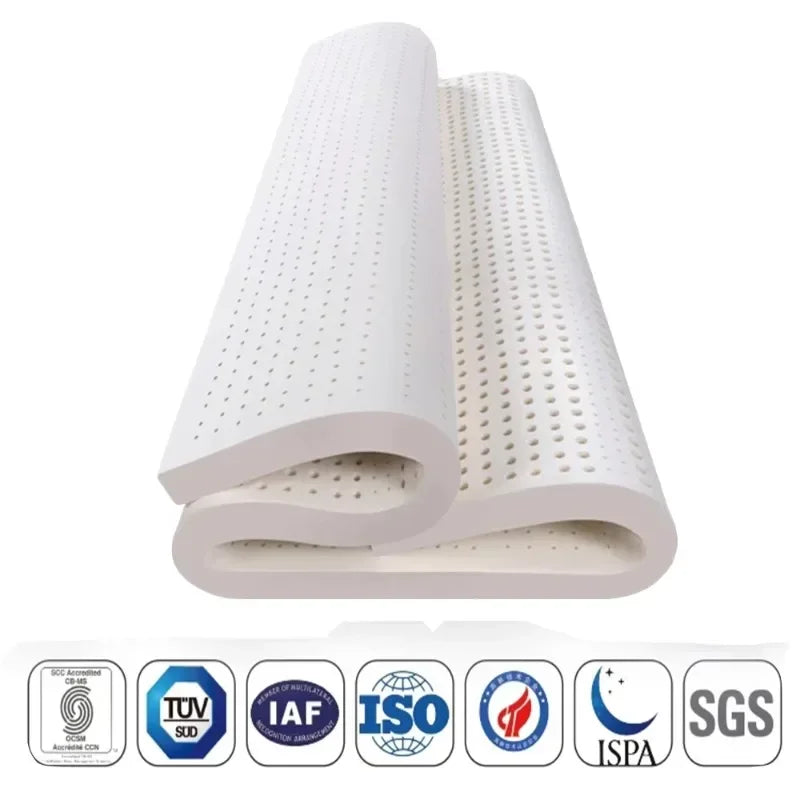 105D Medium Soft Natural Latex Mattress 5CM Thickness Cervical Vertebra Neck Protector Single Double Twin Queen Size Mattress