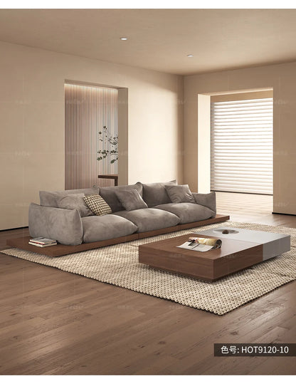 Japanese-style log wabi-sabi wind platform bread fabric sofa living room minimalist creative furniture