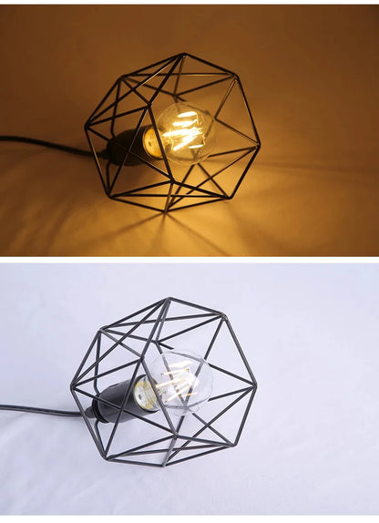 Industrial Pendant Light Adjustable Hanging Lamp for Ceiling Light Fixture Metal Cage Chandelier Lighting for Island Dining Room