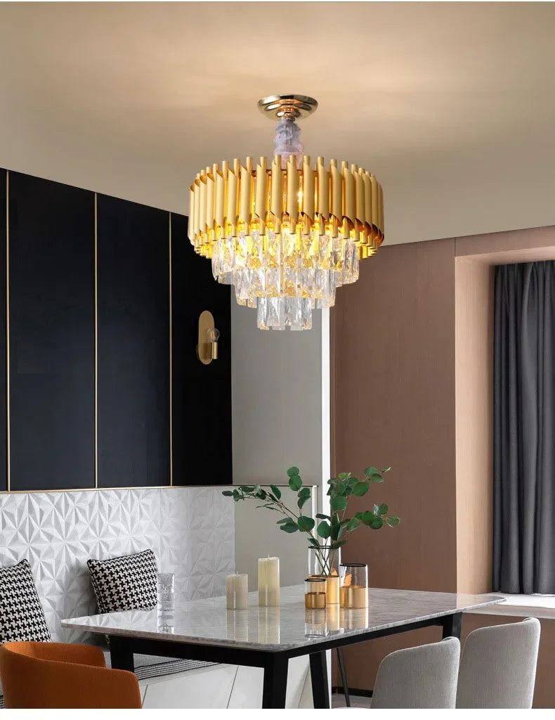 Luxury Modern Crystal Ceiling Chandelier For Living Room Lights Lustre Home Decor Indoor Lighting LED Dining Room Pendant Light
