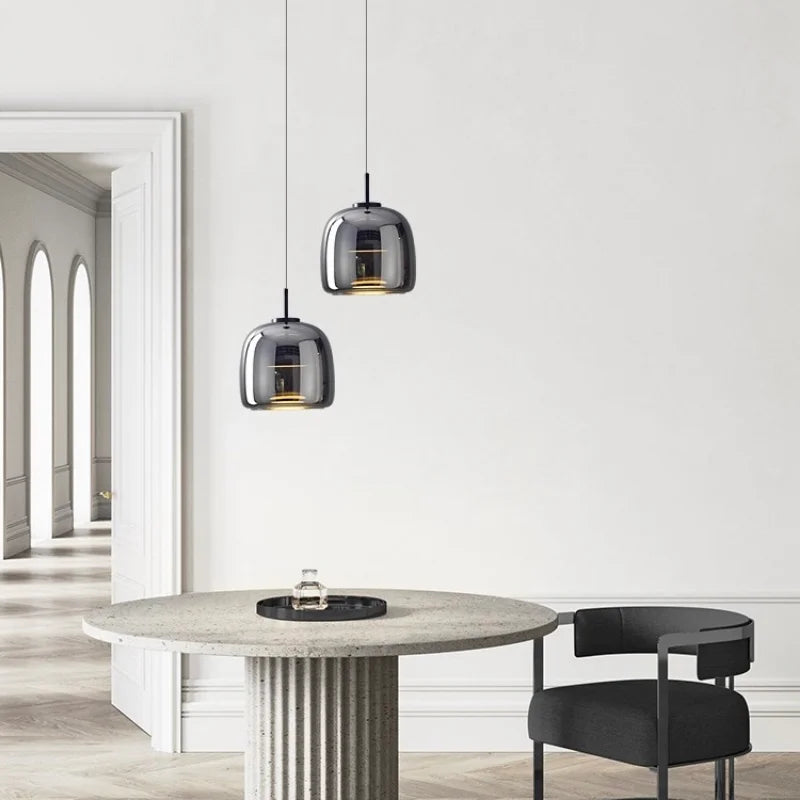 Glass LED Pendant Light for Kitchen, Restaurant, Hanging Lamp, Modern Bedroom, Bedside Shop Decoration, Ceiling Chandeliers, Lustres Decor
