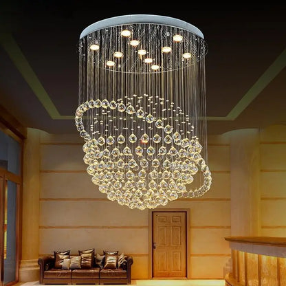 Creative Crystal Chandelier, Hotel Lobby, Restaurant, Duplex Building, Villa, High Ceiling, Living Room, Staircase, Long Chandel