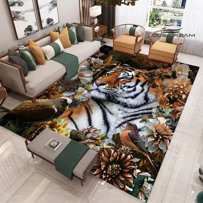 3D tiger printed carpet Fashion yoga mat Photography prop room decor  area rug  carpets for living room