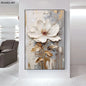 Blooming White Flowers On Canvas, Poster,Print Painting Abstract  Wall Art Picture For Nordic Living Room Decor Cuadros Unframed