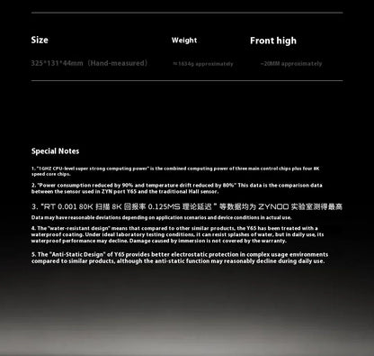 ZYNOO Y65 Magnetic Switch Keyboard Wired Gaming Aluminum Alloy 8K RGB Mechanical Keyboard 0.001mm RT Gasket Keyboard PC Gamer