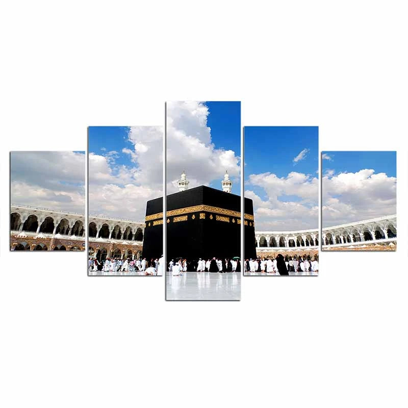 5 Panel The Quran Islamic Calligraphy Canvas Painting Motto Mosque Posters Prints Wall Art Canvas Printed Pictures Home Decor