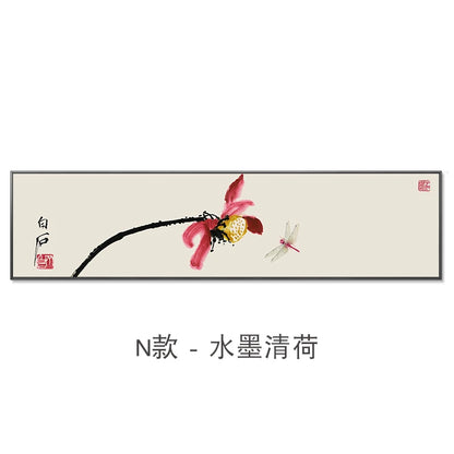 New Chinese Zen Flower and Bird Bedhead Painting Living Room Decoration Painting Sofa Background Wall Mural Painting Home Decor