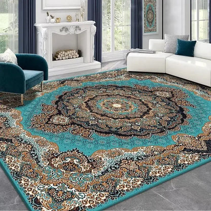Vintage Persian Red Carpet Living Room High-end Luxury American Hairless Tea Table Rug Bedroom Bed End Anti-slip Large Area Mat