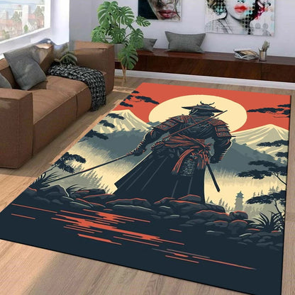 15 Size Samurai Spirits Pattern Rug Carpet for Living Room Bathroom Mat Creative Doormat Carpet for Bedroom Home Decor Play Mat
