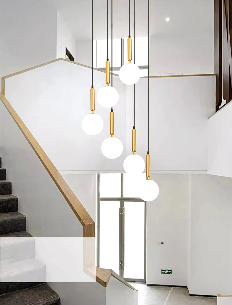Modern ring stairs led lights pendant light lamps for living room led Chandeliers for dining room hanging light indoor lighting