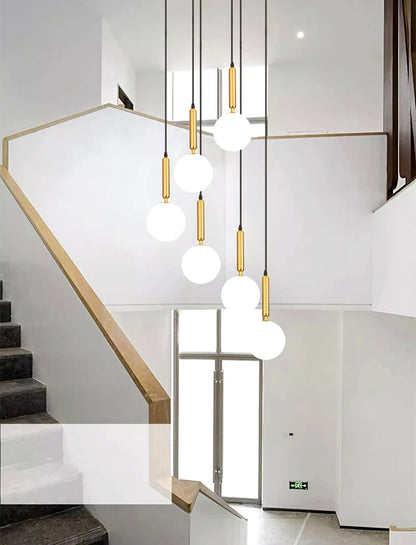 Modern ring stairs led lights pendant light lamps for living room led Chandeliers for dining room hanging light indoor lighting