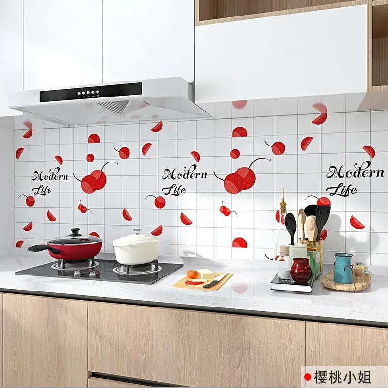 Kitchen Stove Oil-proof Sticker Waterproof High Temperature Resistant Wallpapers Kitchen Decoration Self Adhesive Contact Paper