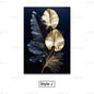 Luxury Black Gold Plant Leaves Canvas Poster Print Modern Home Abstract Wall Art Painting Living Room Luxury Decoration Gift