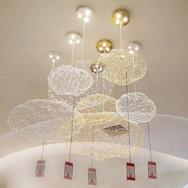 Modern Floating Cloud Lamp Hotel Restaurant Pendant Lights for Office Bar Lighting Art Design Suspended Light LED Luminaire