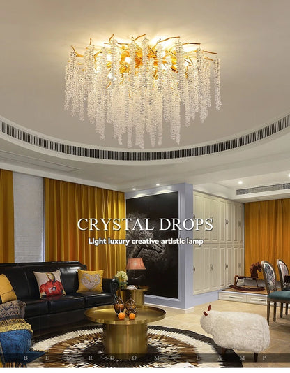 Silver Round Crystal Ceiling Chandelier Light For Bedroom Living Room Dining Kitchen Chrome K9 Crystal Ceiling Light Chandelier