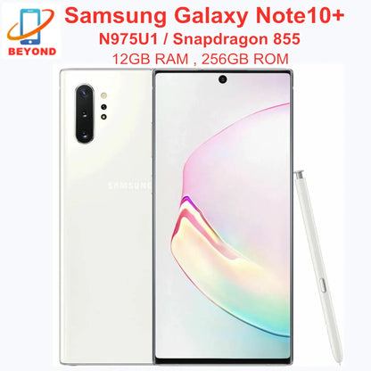 Samsung Galaxy Note10+ N975U1 Note10 Plus 6.8" AMOLED 256/512GB ROM 12GB RAM Snapdragon Fingerprint NFC 4G Original Cell Phone