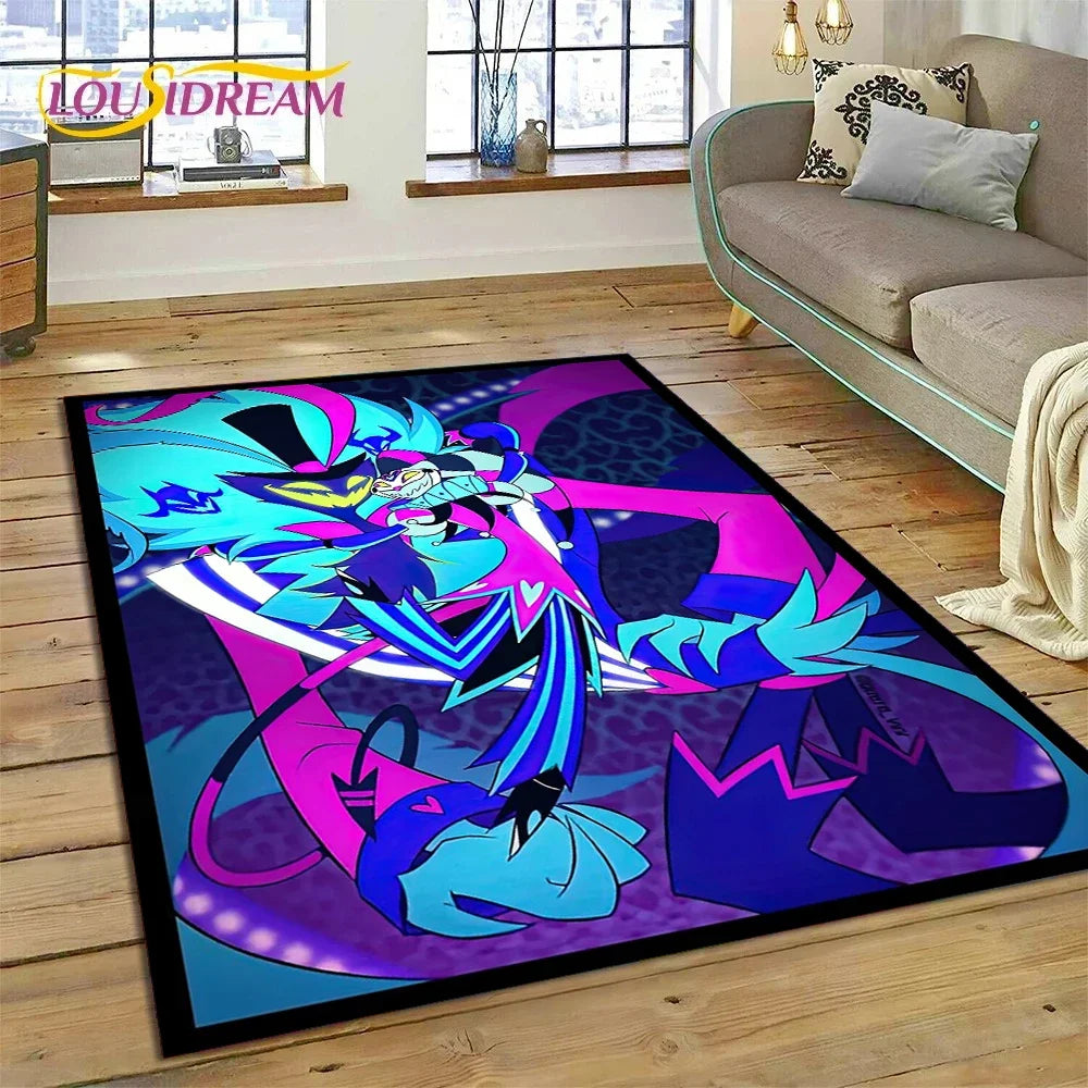 Cartoon H-Helluva Boss Blitzo H-Hazbin Hotel Carpet Rug for Bedroom Living Room Home Sofa Decoration,Child Large Decor Floor Mat