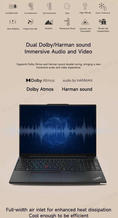 Lenovo Laptop Thinkpad E16 AI PC 16" 2.5K Thin & Light Portable Laptop Intel Ultra5 125H/Ultra7-155H 16G/32G DDR5 RAM Notebook