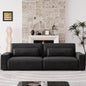 Hifit 105"" Large Sofa Couches For Living Room, Fluffy Faux Leather Couch With 35"" Extra Deep Love Seat & Comfy Cushion, 2