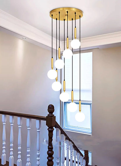 Modern ring stairs led lights pendant light lamps for living room led Chandeliers for dining room hanging light indoor lighting