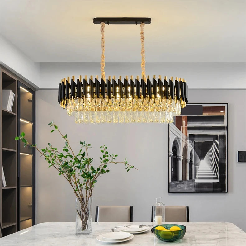 Luxury Modern Crystal Ceiling Chandelier For Living Room Lights Lustre Home Decor Indoor Lighting LED Dining Room Pendant Light