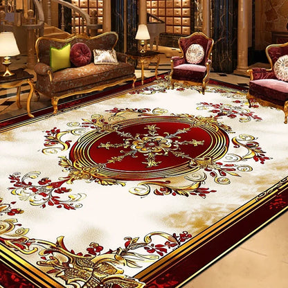 Gorgeous Retro European Carpet Living Room Large Area Decoration Sofa Area Rugs for Bedroom Cloakroom Non-slip Floor Mats