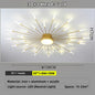 Led Firework Chandelier Dimmable For Living Room Bedroom Milk Yellow Ceiling Chandelier Dining Room LED Ceiling Lamp With Remote