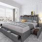 Bed Frame with 3 Drawers, Upholstered Queen, King and Full Size Bed Frame with Headboard and Storage, No-Noise, Easy Assembly