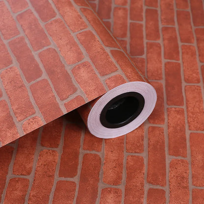 Red Brick Moisture-Proof Waterproof Renovation Sticker PVC Self-Adhesive Room Decoration Bedroom Study Background Wall Wallpaper