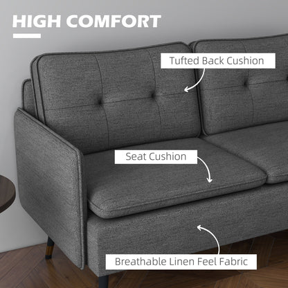 HOMCOM Modern Upholstered Two Seater Sofa for Bedroom Living Room