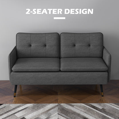 HOMCOM Modern Upholstered Two Seater Sofa for Bedroom Living Room